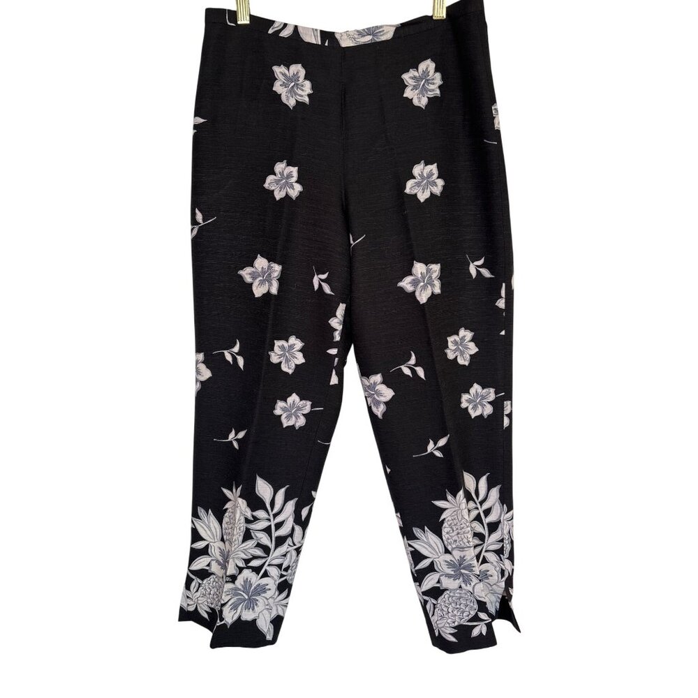 Tommy Bahama Women's 100% Silk Pants Size 8 Lined Straight Leg Tropical Print Re